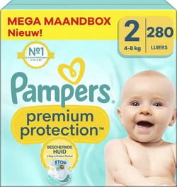 Pampers - Premium Protection - Maat 2 - Mega Maandbox - 280 luiers Pampers - Premium Protection - Maat 2 - Mega Maandbox - 280 luiers