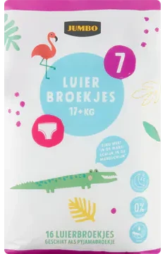 Jumbo Luierbroekjes Maat 7 17+ kg 16 Stuks Jumbo Luierbroekjes Maat 7 17+ kg 16 Stuks