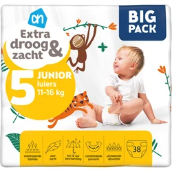 AH Extra droog&zacht luiers maat 5 - 38 luiers AH Extra droog&zacht luiers maat 5 - 38 luiers