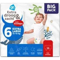 Albert Heijn Extra droog & zacht luierbroekjes maat 6 - 36 luiers Albert Heijn Extra droog & zacht luierbroekjes maat 6 - 36 luiers