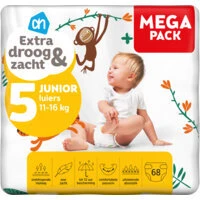 Albert Heijn Extra droog & zacht luiers maat 5 - 68 luiers Albert Heijn Extra droog & zacht luiers maat 5 - 68 luiers