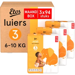 Etos Luiers Soft & Protect maat 3 - 282 luiers Etos Luiers Soft & Protect maat 3 - 282 luiers