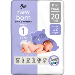 Etos Luiers Newborn Maat 1 2-5 kg Trial Pack 20 stuks