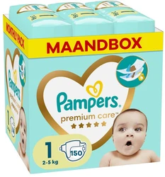 Pampers - Premium Care - Maat 1 - Maandbox - 150 luiers Pampers - Premium Care - Maat 1 - Maandbox - 150 luiers