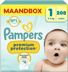 Pampers - Premium Protection - Maat 1 - Maandbox - 208 Stuks - 2-5 kg