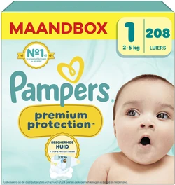 Pampers - Premium Protection - Maat 1 - Maandbox - 208 Stuks - 2-5 kg