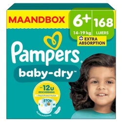 Pampers - Baby Dry - Maat 6+ - Maandbox - 164 luiers Pampers - Baby Dry - Maat 6+ - Maandbox - 164 luiers