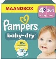 Pampers Baby-Dry luiers - Maat 4+ (10-15kg) - 264 stuks
