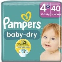 Pampers Baby Dry Luiers - Maat 4+ (10-15 kg) - 40 Luiers Pampers Baby Dry Luiers - Maat 4+ (10-15 kg) - 40 Luiers