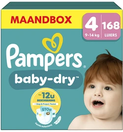 Pampers Baby Dry Luiers Maat 4 (9-14 kg) 168 Stuks