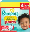 Verpakking van Pampers Premium Protection Luierbroekje Maat 4, geschikt voor baby's van 9-15 kg met glimlachend kind.