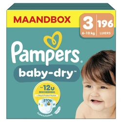 Pampers - Baby Dry - Maat 3 - Maandbox - 196 stuks - 6/10KG