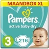 Pampers Active Baby Dry Maat 3 - 216 Luiers