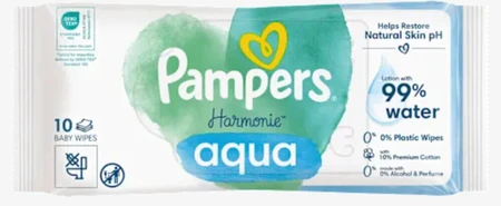 Pampers Billendoekjes Harmonie Aqua 10 stuks