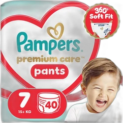 Pampers Premium Care Pants maat 7 met 40 luierbroekjes Verpakking Pampers Premium Care Pants maat 7 met 40 luierbroekjes en 360 Soft Fit badge