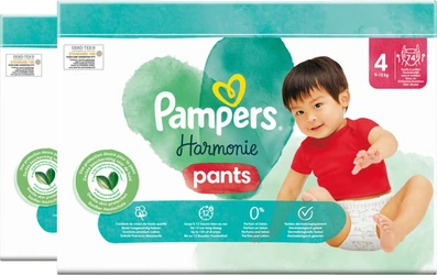 Maandbox Pampers Harmonie Pants maat 4 met twee verpakkingen luierbroekjes en baby op de verpakking