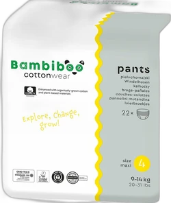 Verpakking Bambiboo Cottonwear pants maat 4 met 22 luierbroekjes voor 9-14 kg