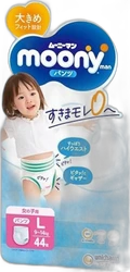 Moony Pants maat L meisje 44 luierbroekjes Verpakking van Moony Pants luierbroekjes maat L voor meisjes met afbeelding van kindje